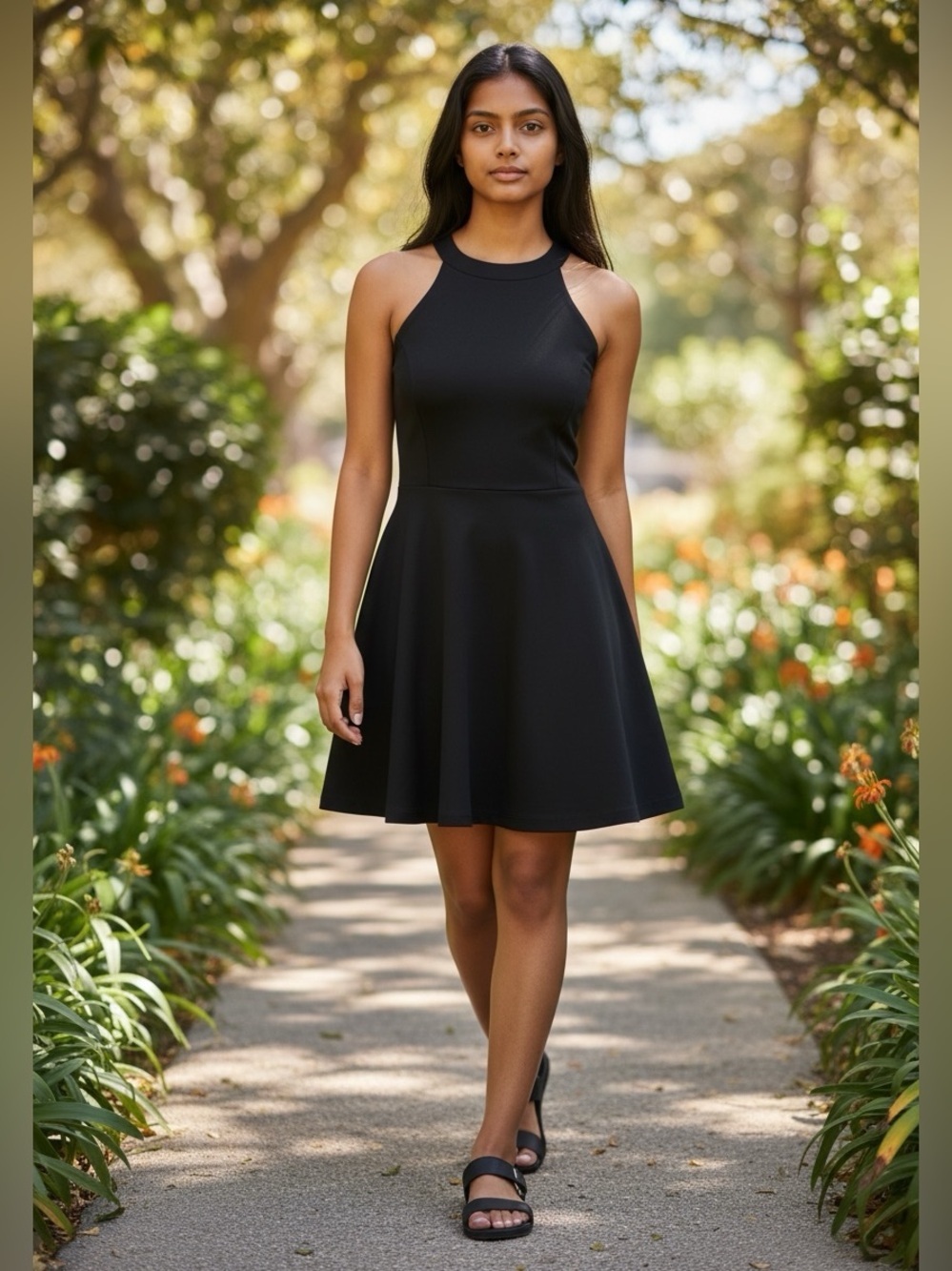 Lulu’s Delightful Surprise black Skater Dress